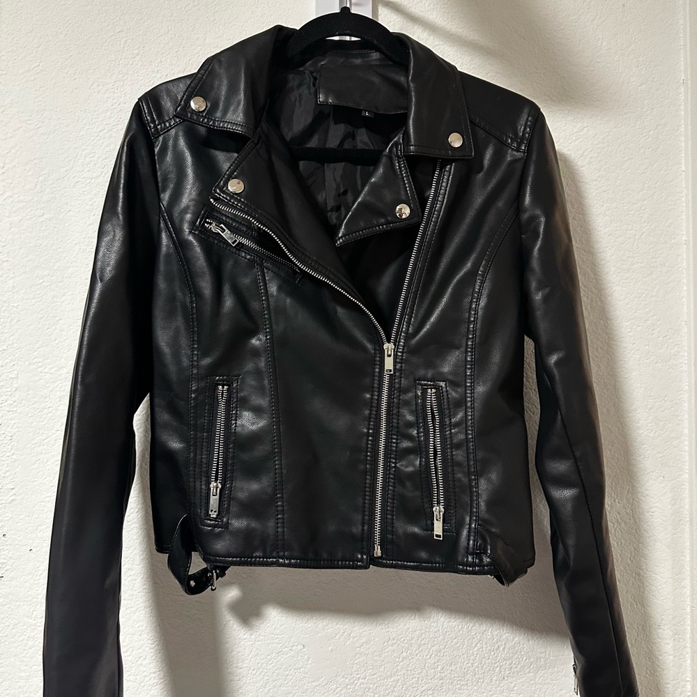 SHEIN pleather jacket